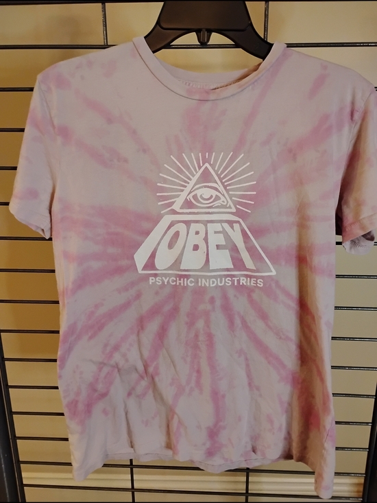 Obey Tops - Obey Psychic Industries Pink Tie-Dye Graphic‎ Tee
